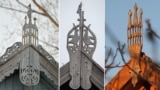 Moldova -- Montage of rooftop spears in southern Moldova