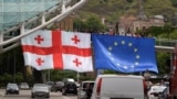 Georgians March, Wave Pairs Of Flags For Independence Day GRAB 1