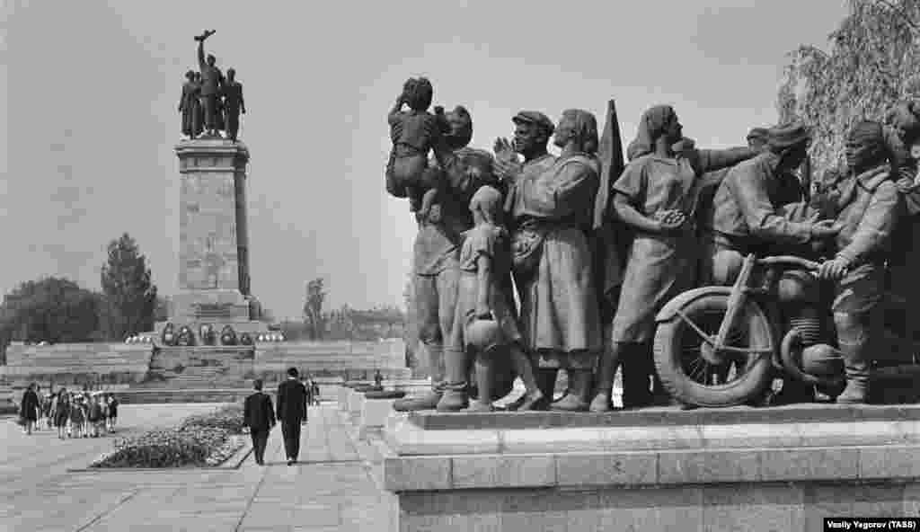 The monument, photographed here in 1970, was installed in 1954 and featured a controversial dedication that read: &ldquo;To the Soviet Army liberators &ndash; from the grateful people of Bulgaria.&rdquo; That inscription was smashed with a hammer in late February by a 61-year-old man who was protesting Russia&rsquo;s invasion of Ukraine.