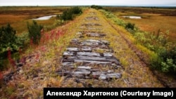 The remains of a narrow-gauge railway connecting Norilsk with Dudinka that was built by prisoners (many of whom died during the construction) and which operated from 1936 to the mid-1950s.
