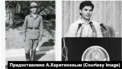 Kharitonov in his military uniform and speaking in the late 1980s.