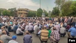 Pensioners gathered this week to protest in several cities across Iran.
