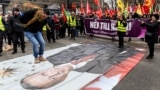Demonstrators protest in Stockholm against Turkish President Recep Tayyip Erdogan and Sweden’s NATO bid. Rallies like this have enraged Ankara and complicated the Nordic country's NATO-accession process. (file photo)